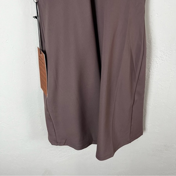 NEW Girlfriend Collective Lola Active Dress with Shorts Fog Brown Size XS - Picture 7 of 11